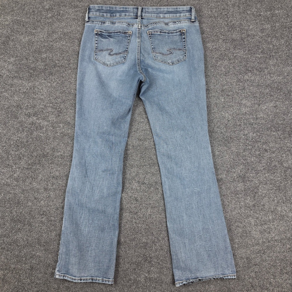 Silver Elyse Slim Boot Jeans Women's 31 Mid Rise Med Wash Denim Stretch Blue - Picture 2 of 8